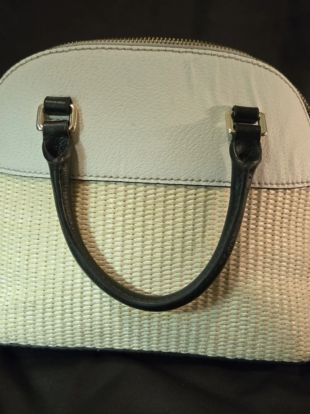 kate spade Cream Woven Dome Satchel